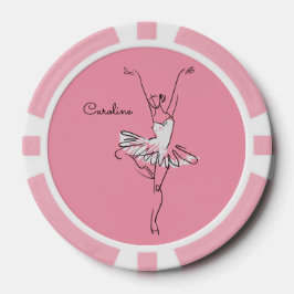 Balerina nombre personalizado y fichas de póker a
