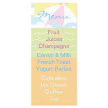 Ball de playa del menú Baby Shower