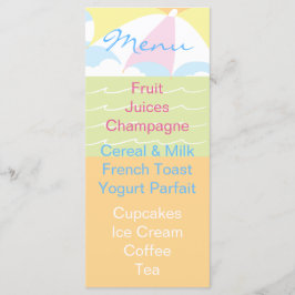 Ball de playa del menú Baby Shower