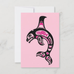 Ballena asesina de espíritus rosados de Haida