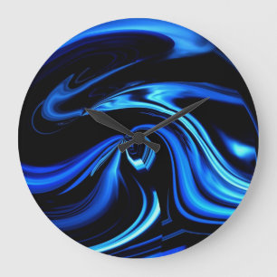 Ballena azul abstracta - reloj de pared de la