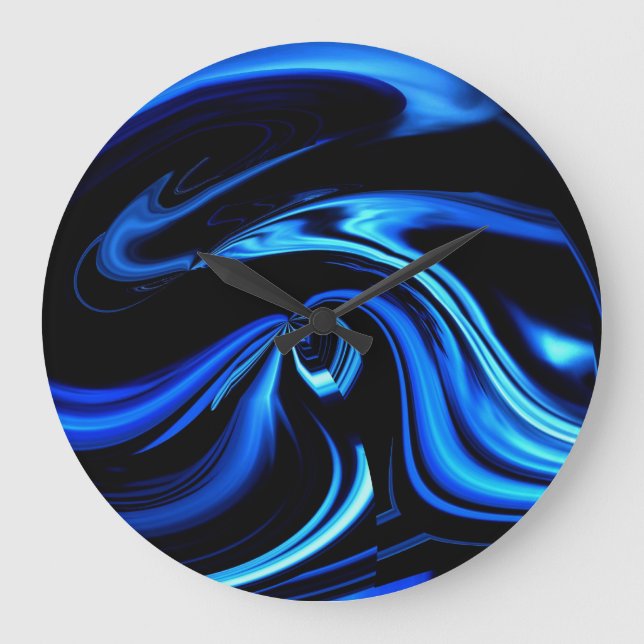 Ballena azul abstracta - reloj de pared de la (Anverso)