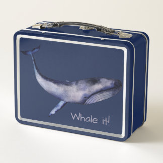 Ballena azul de acuarela personalizada
