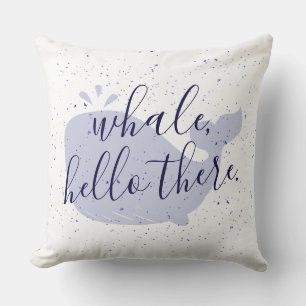 Ballena Azul, Hola Cojín decorativo De Dos Tonos