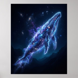 Ballena Azul Luminosa Profundidades Cósmicas Arte