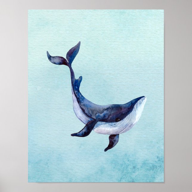 Ballena, Bajo el Mar, Arte de Pared para Guardería (Frente)