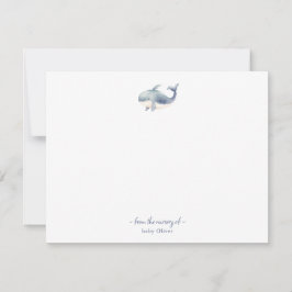 Ballena de cuatricromía Bebé Gracias tarjeta