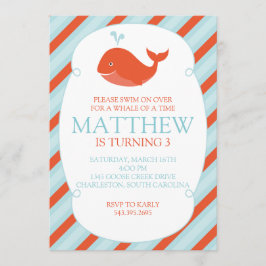 Ballena de una invitación de fiesta