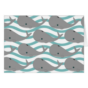 Ballena gris linda del bebé en el dibujo animado