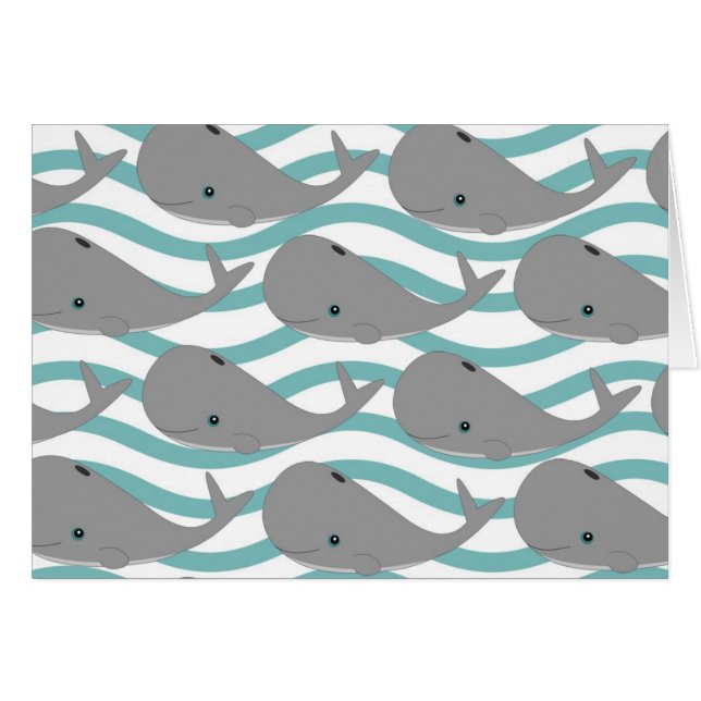 Ballena gris linda del bebé en el dibujo animado (Anverso (Horizontal))