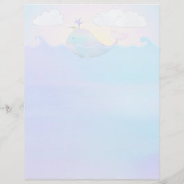 Ballena - Hoja de papel de 8,5" x 11"