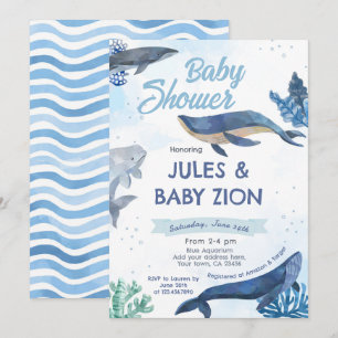 Ballena - Invitación de Baby Shower Bajo el Mar
