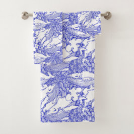 Ballena jorobada azul y blanca