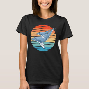 Ballena jorobada en camiseta retro Sunset