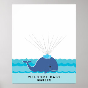 Ballena Libro de visitas para fiesta de bebé Imp