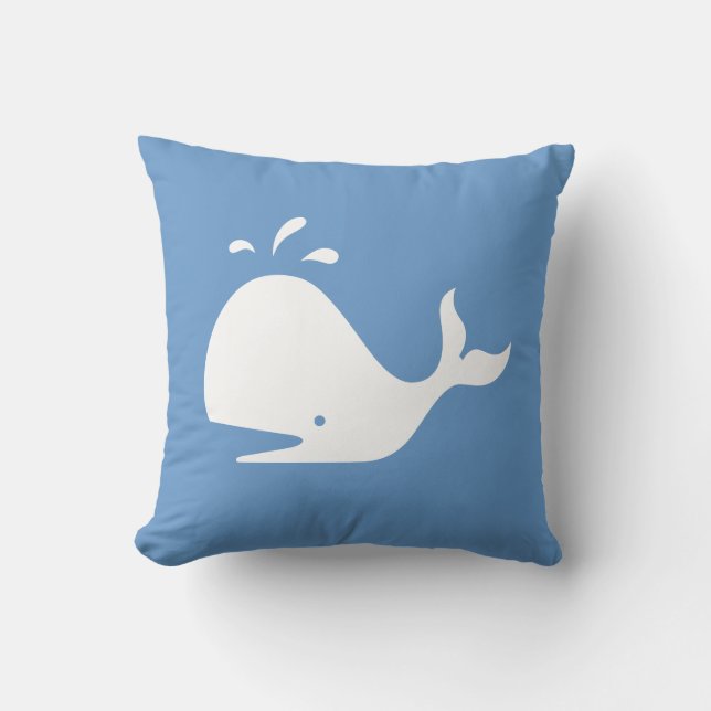 ballena PERSONALIZADO blanca con almohada azul (Anverso)