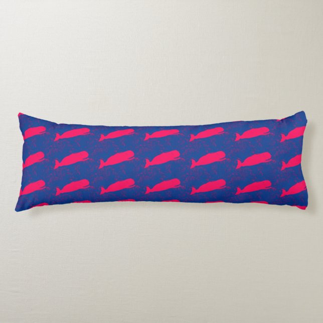 ballena roja, almohada de ballenas blancas (Anverso)