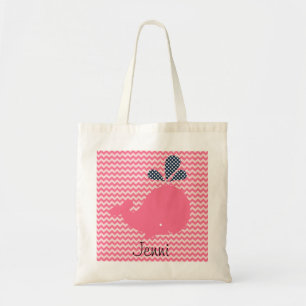 Ballena rosada en bolsa Personalizado de rayas de