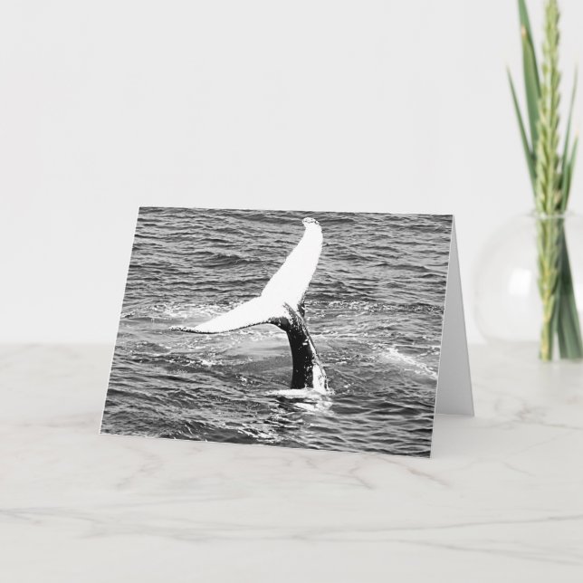Ballena sacude una tarjeta de cumpleaños de la pie (Anverso)