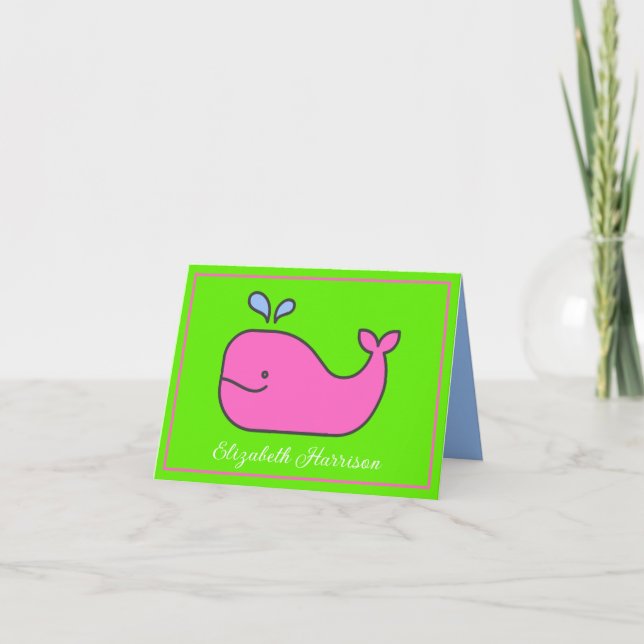 Ballena verde y rosa perrito personalizada (Anverso)