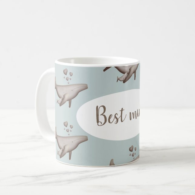 Ballena y taza del bebé para la personalización (Anverso izquierdo)