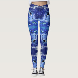 Ballenas asesinas Blue Full Moon Mirror Leggings