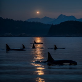 Ballenas asesinas de noche - Rompecabezas de Orca