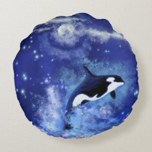 Ballenas Asesinas En Almohadas Azul De Luna Llena