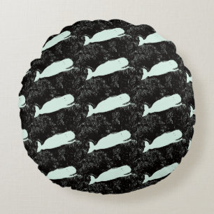 ballenas blancas con almohada de tiro negro