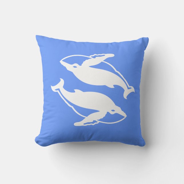 ballenas blancas en almohada azul (Anverso)