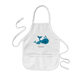 Ballenas lindas y delantal conocido personalizado