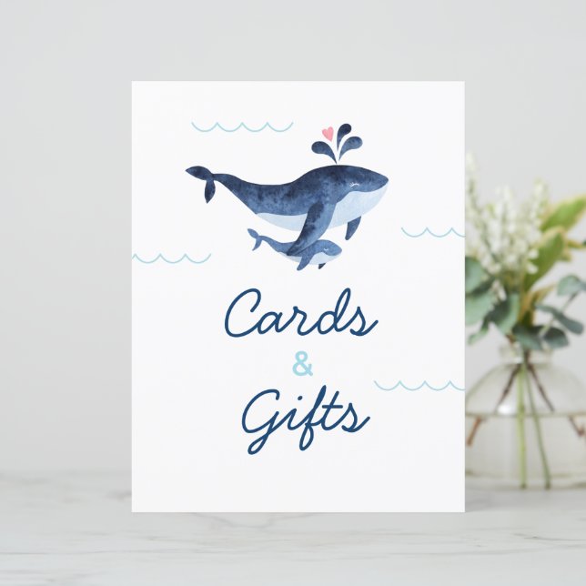Ballenas Náuticas Bajo Tarjetas Marinas Y Regalos (Anverso de pie)