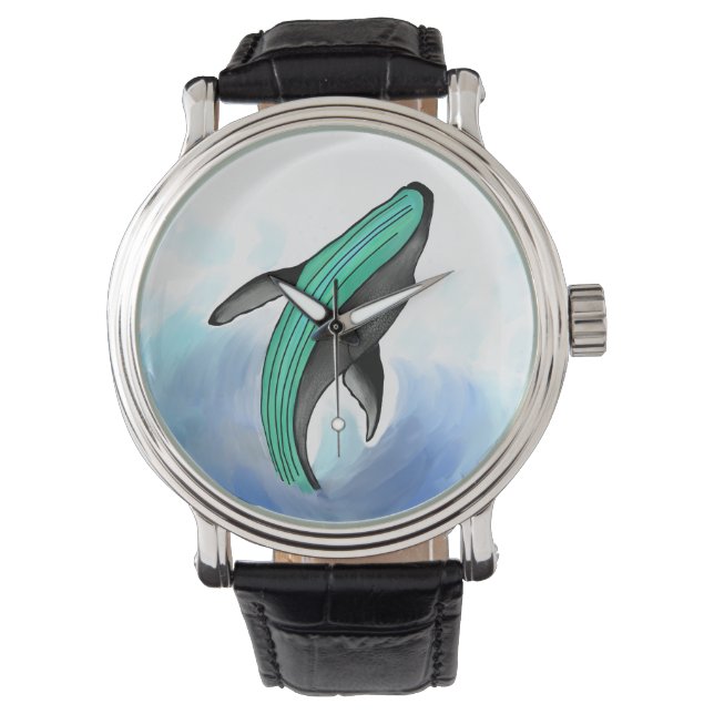 Ballenas océano mar azul amor naturaleza reloj de  (Anverso)