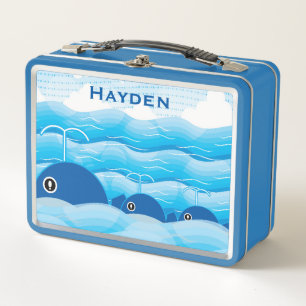 Ballenas y olas Océano azul personalizado