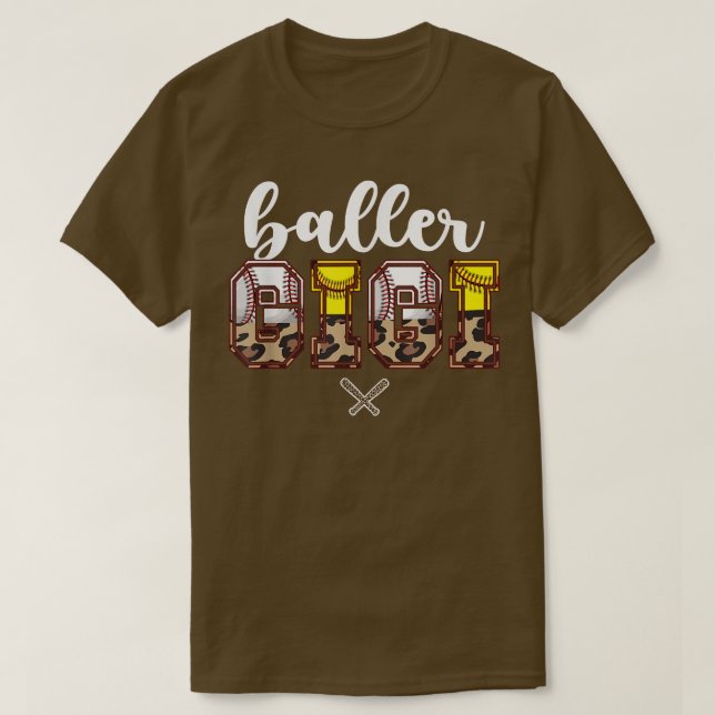 Baller Gigi Béisbol Softball Gigi Abuela Camiseta (Diseño del anverso)