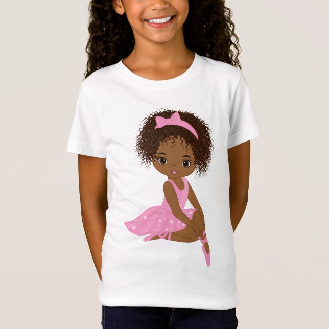 Ballerina afroamericana, camiseta de Chica negro (Anverso)