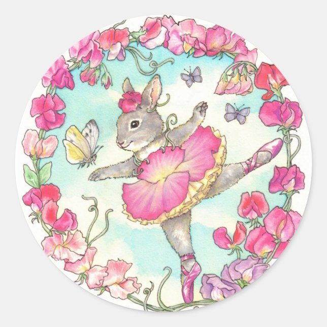 Ballerina Bunny Pegatinas Sweet Pea (Anverso)