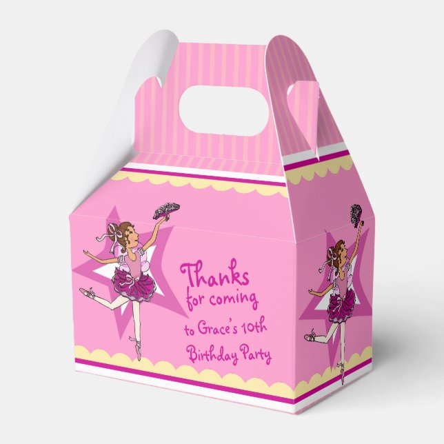 Ballerina caja de favores de chicas amarillos rosa (Front Side)