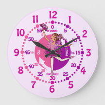 Ballerina chica de pelo oscuro reloj de pared de b