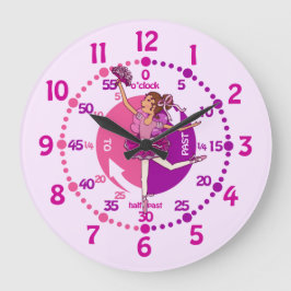 Ballerina chica de pelo oscuro reloj de pared de b