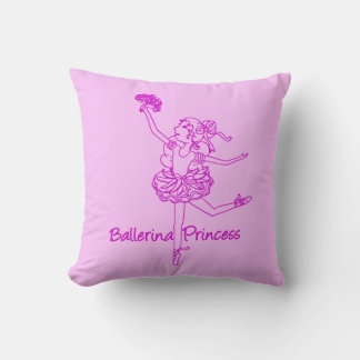 Ballerina chica púrpura rosa nombre almohada de la