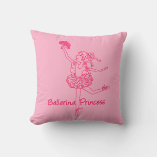 Ballerina chica rojo rosa nombre almohada de lanza