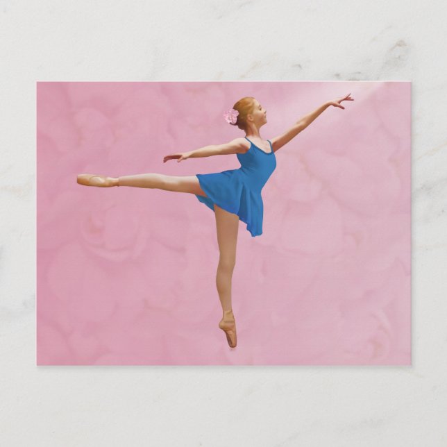 Ballerina con Rosa en la postal árabe de Pose (Anverso)