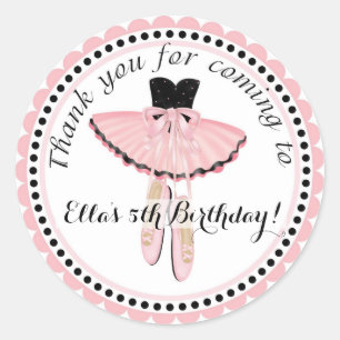 Ballerina Cumpleaños Party Favor Pegatinas