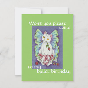 Ballerina Dance Kitty Cat Cuta tarjeta de cumpleañ