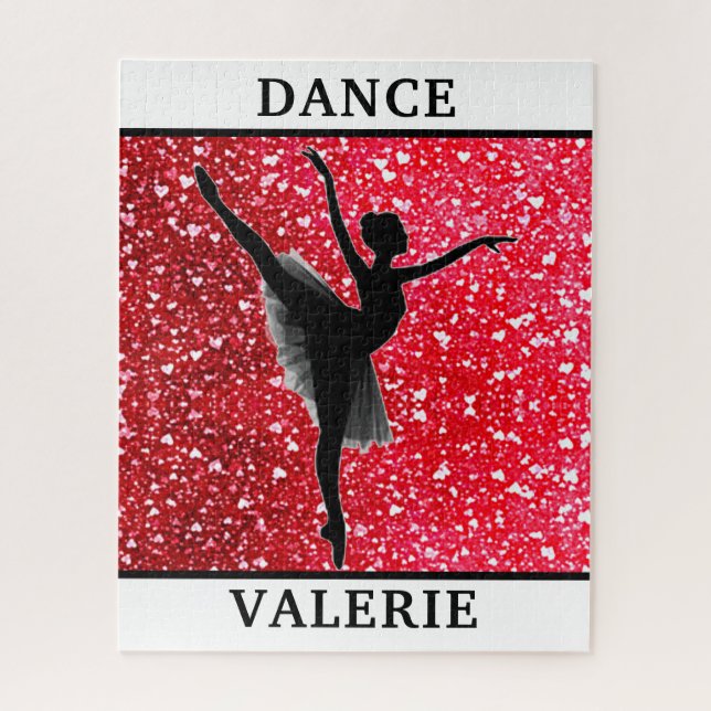 Ballerina Dance Puzzle with Hearts and Her Name (R (Vertical)