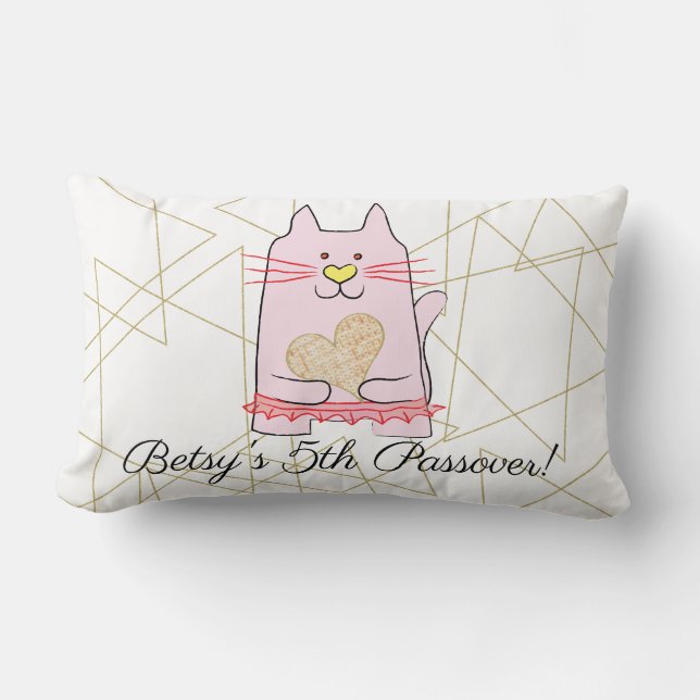 Ballerina de gato rosa de almohada de 13/21" de pa (Anverso)