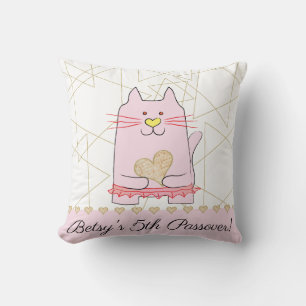 Ballerina de gato rosa de almohada de 16/16" de la