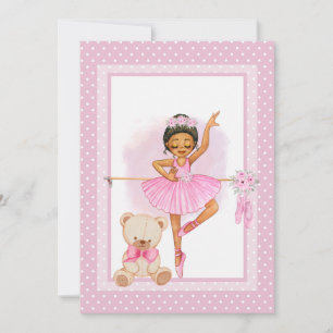 Ballerina floraI polka puntos Invitación postal