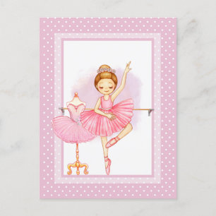 Ballerina floraI polka puntos Invitación postal